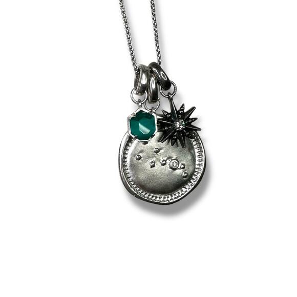 Kendra Scott NWOT 925 Silver Rhodium Plated Taurus Astrological Charm Necklace - Picture 3 of 7